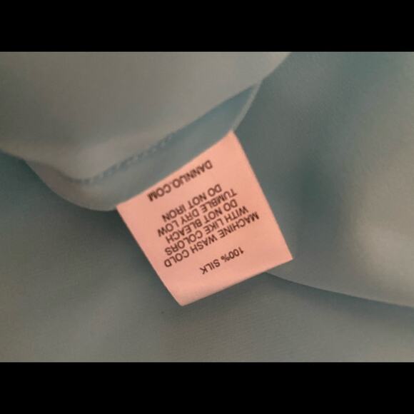 DANNIJO Mini 100% Silk Signature Ruched Slip Dress Ocean Blue - Picture 11 of 13